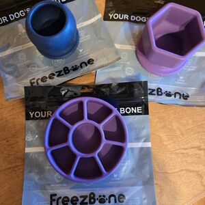 Purple and Blue Dog Slow Feeder Set